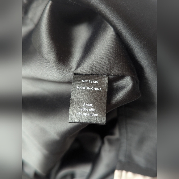 STELLA & JAMIE Color-Block Silk Strapless Mini Dress, Metallic Beading; Size M - Picture 15 of 15